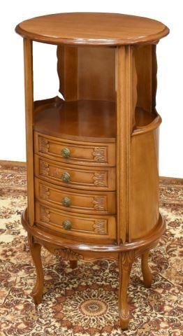 Appraisal: French Louis XV style walnut side cabinet th c having