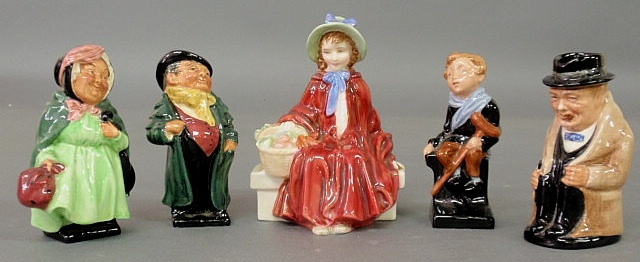 Appraisal: Five small Royal Doulton figures- Linda h Tiny Tim h