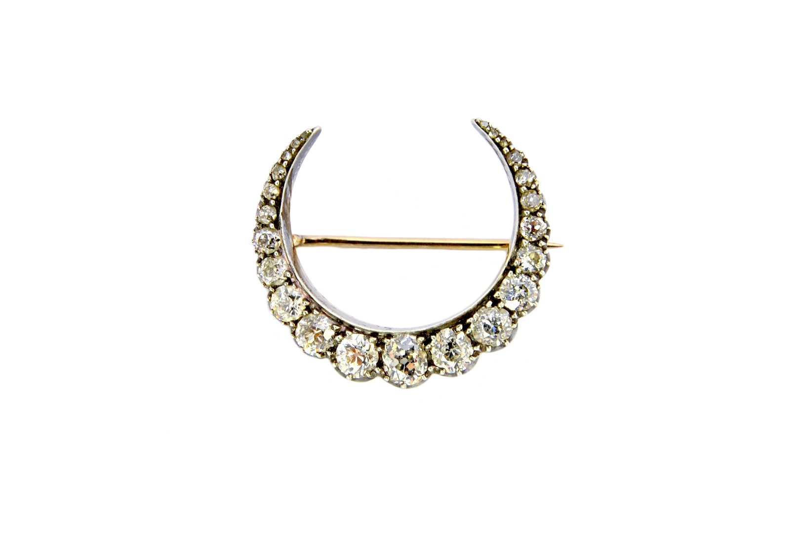 Appraisal: A Victorian silver fronted and gold backed diamond brooch designed