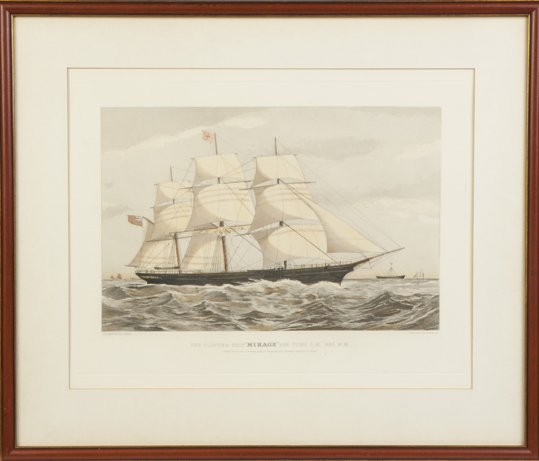 Appraisal: E Duncan The Clipper Ship Mirage Engraving