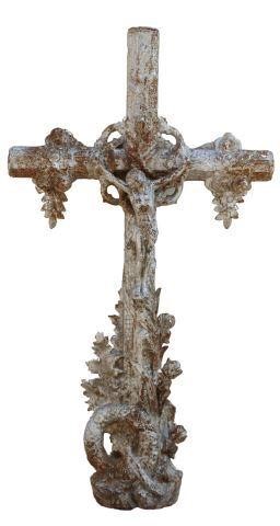 Appraisal: French cast iron cross late th c in a later