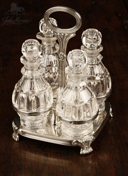 Appraisal: A George IV sterling glass cruet set Boulton A George