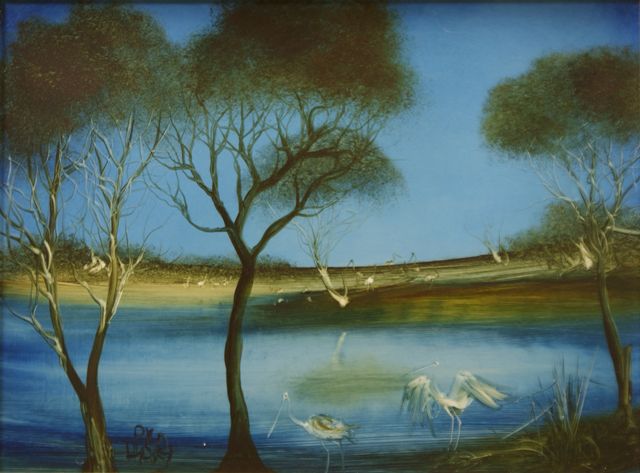 Appraisal: Pro Hart - Water Birds circa s oil on board