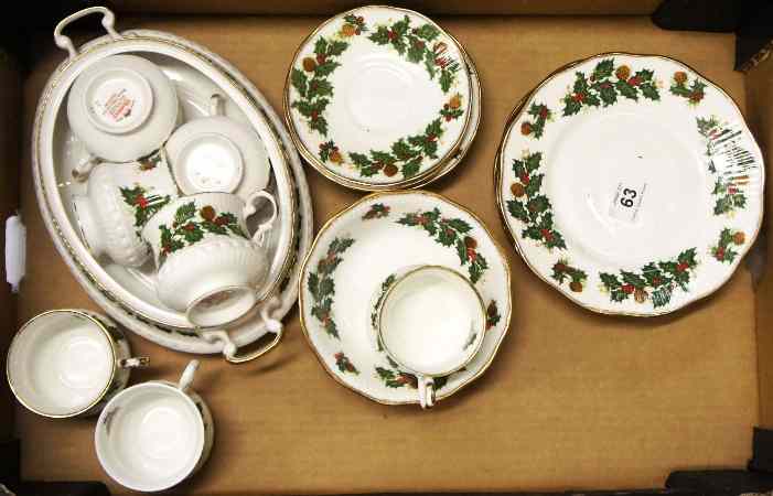 Appraisal: A collection of Queens China Yuletide Tea and Dinner Ware