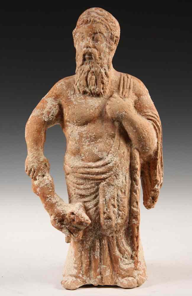 Appraisal: GREEK TERRA COTTA TOMB FIGURE - Early Greek Terra Cotta