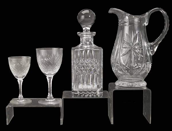 Appraisal: A group of crystal stemware in the pineapple pattern comprising