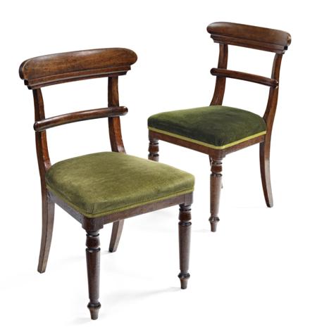 Appraisal: SET OF NINE GEORGE IV MAHOGANY DINING CHAIRS CIRCA with