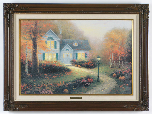 Appraisal: THOMAS KINKADE HAND CRAFTED COLOR PRINT ON CANVAS American th