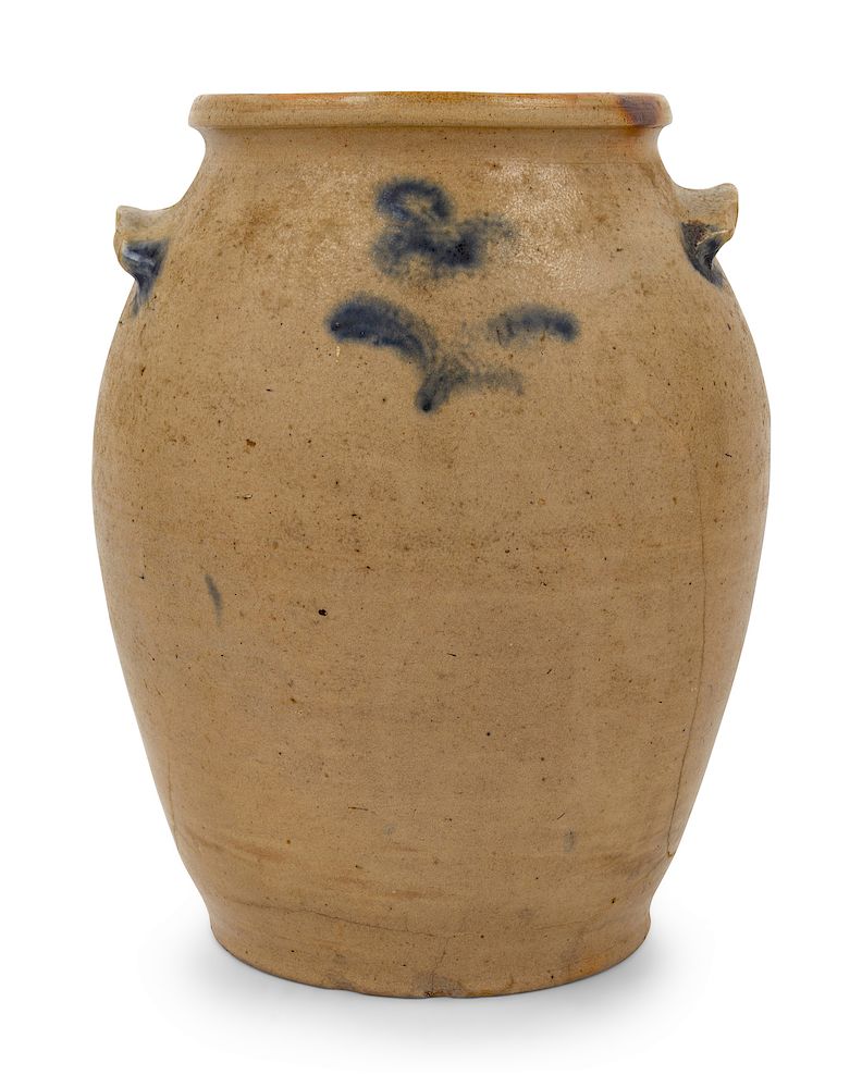 Appraisal: A Cobalt Decorated Stoneware Crock A Cobalt Decorated Stoneware Crock