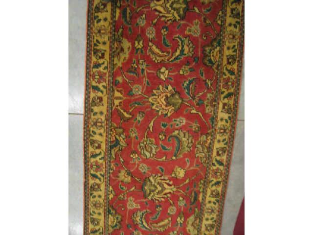 Appraisal: Tabriz Persian Handmade Runner elegant floral red field tan green