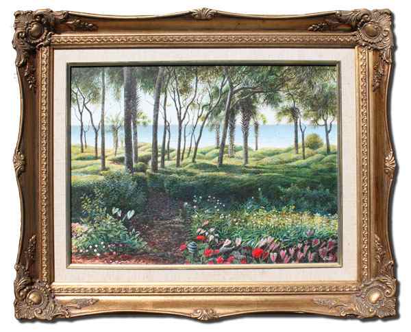 Appraisal: BIEHL Arthur American - Tropical Coastline Watercolor Masonite '' x