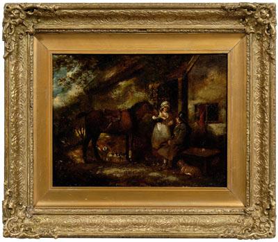 Appraisal: Painting manner of George Morland traveler outside a tavern unsigned