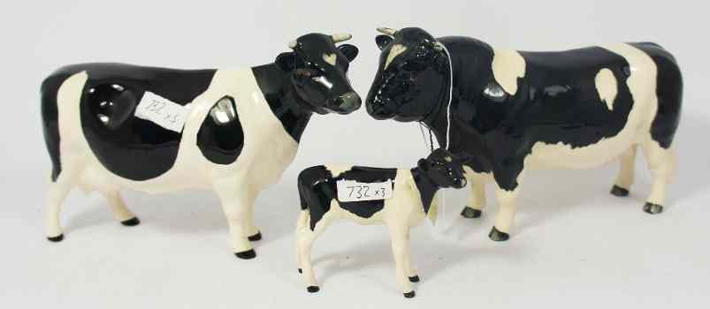 Appraisal: Beswick Friesian Bull Cow and Calf C