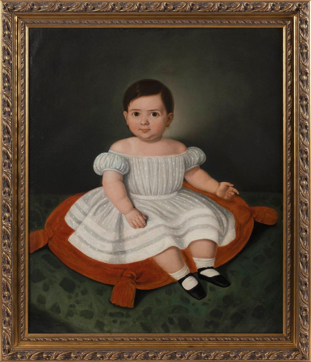 Appraisal: AMERICAN SCHOOL TH CENTURY PORTRAIT OF A SEATED CHILD OIL