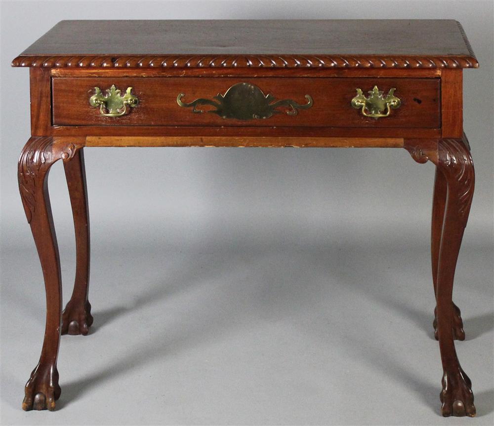 Appraisal: CHIPPENDALE STYLE CARVED MAHOGANY DRESSING TABLE having a rectangular top