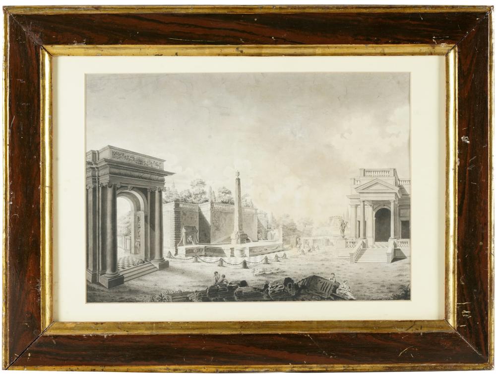 Appraisal: CAPRICCIO SCENEetching no visible signature x inches sight x inches