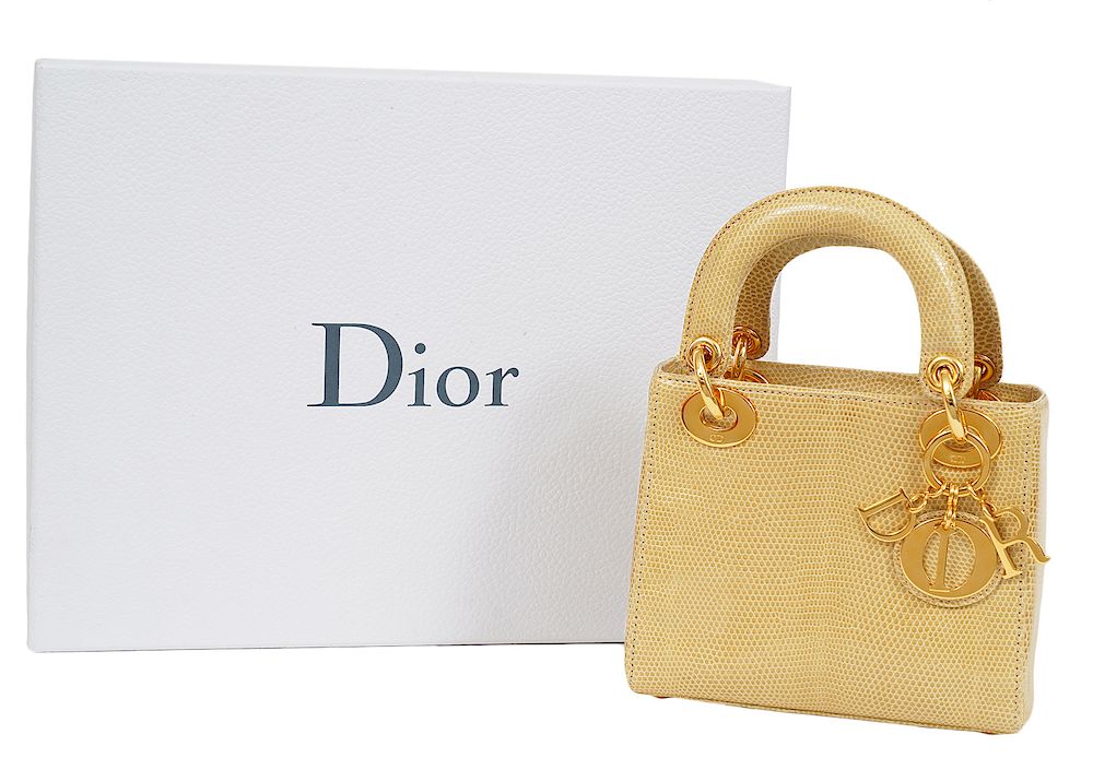 Appraisal: Christian Dior Mini Lady Dior Lizard Bag Mini Lady Dior