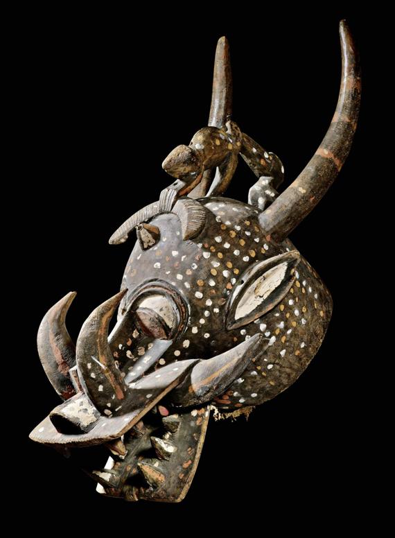 Appraisal: SENUFO MASK Ivory Coast L cm Provenance Galerie Walu Zurich