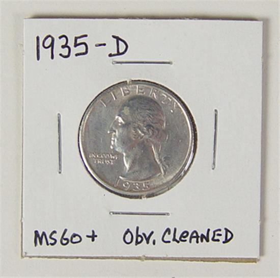 Appraisal: -D Washington Quarter Mint state but obverse may have been