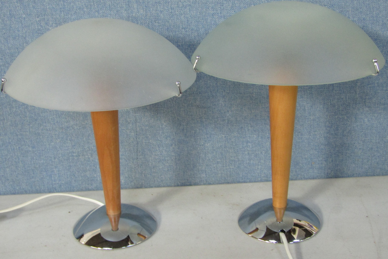 Appraisal: A pair of IKEA wooden and metal table lamps with