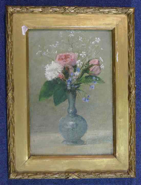 Appraisal: Jean Desbrosses French - oil on wooden panel Still life