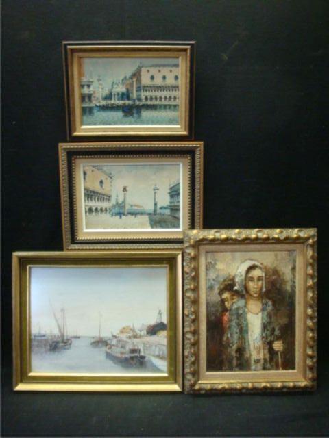 Appraisal: Signed Paintings - Venice Nautical Mother Child The Venice watercolors