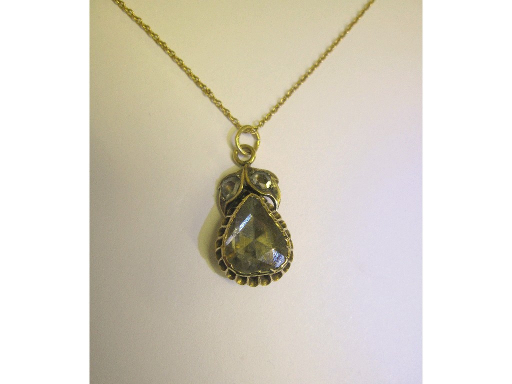 Appraisal: Victorian diamond pendant in the form of a pear in