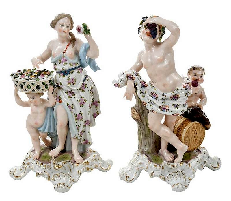 Appraisal: Two Porcelain Figurines Continental th th century two porcelain figures