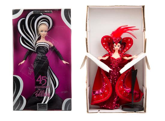 Appraisal: Sale Lot Two Bob Mackie Barbies model b including Collector