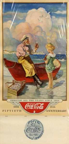 Appraisal: Coca-Cola Calendar Description Complete with original metal strip full pad