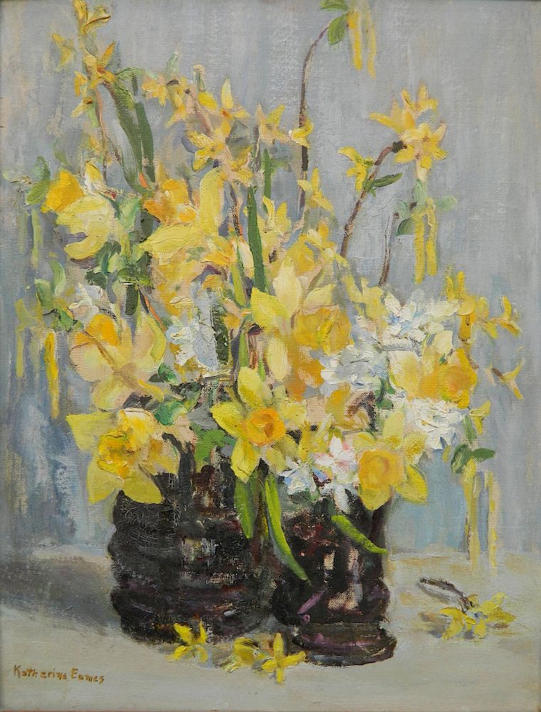 Appraisal: Katherine Eames oil Katherine Eames American th c - Floral