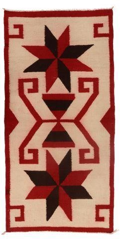 Appraisal: Native American Navajo woven Gallup rug throw color bleeding overall