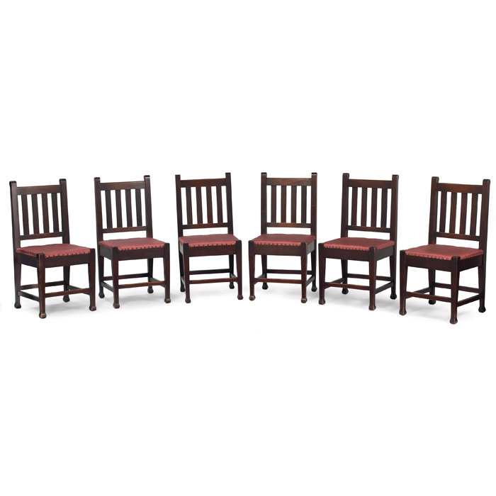 Appraisal: Roycroft dining chairs set of six in mahogany four vertical