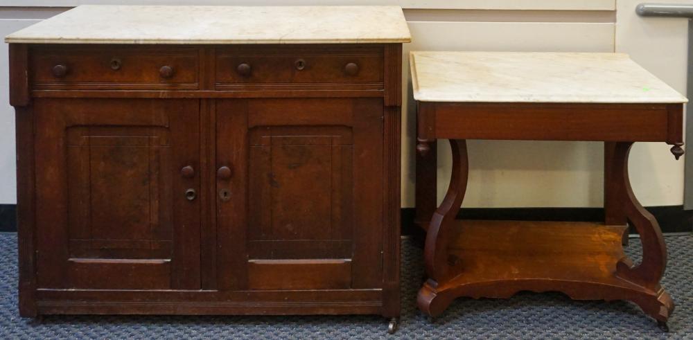 Appraisal: Classical Style Oak Side Cabinet and Side Table Cabinet x