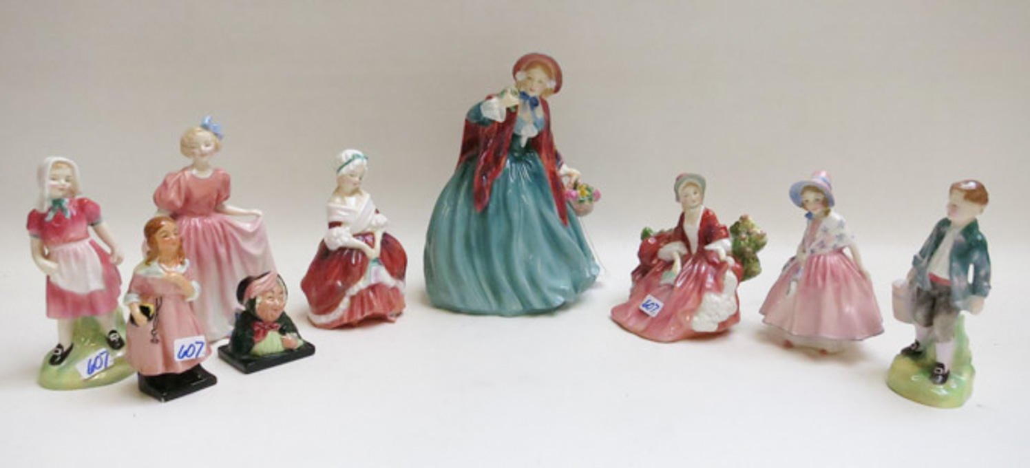 Appraisal: NINE ROYAL DOULTON PORCELAINS Lady Charmain HN Lydia HN Jack