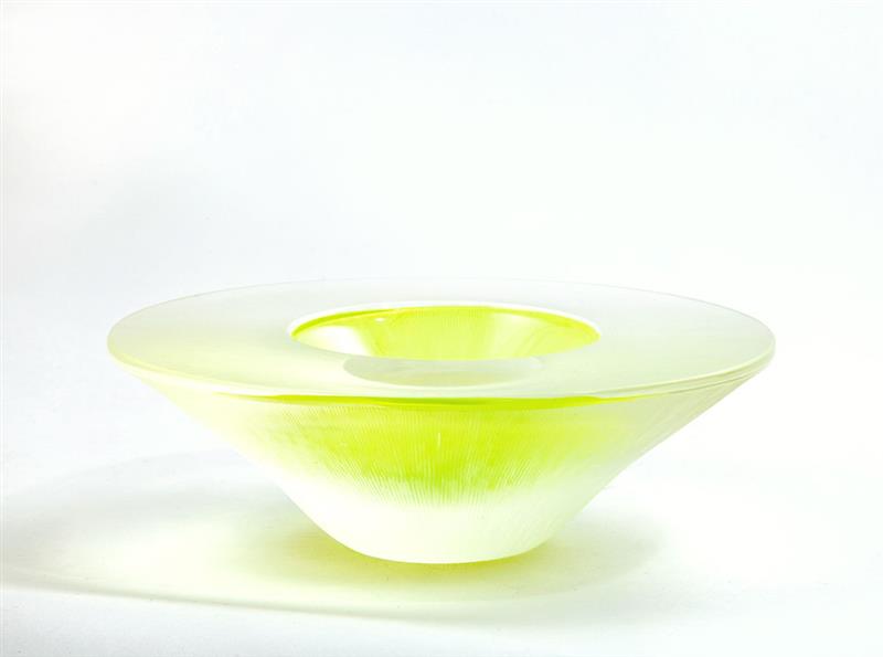 Appraisal: ALFREDO BARBINI BOWL Wheel-cut glass unsigned x in diam Estimate