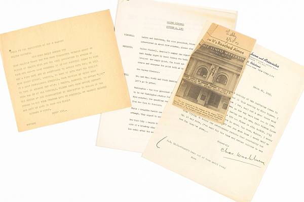 Appraisal: WINCHELL WALTER - ARCHIVE OF CORRESPONDENCE RELATING TO HIS INTERVIEW