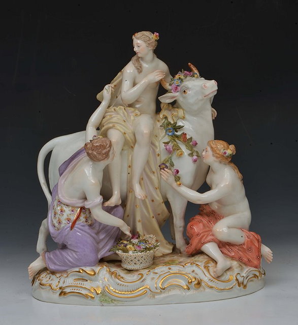 Appraisal: A MEISSEN FIGURAL GROUP of The Rape of Europa with