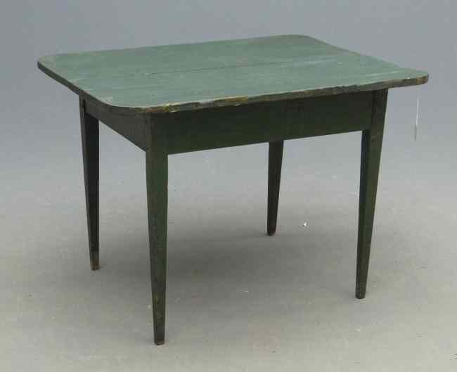 Appraisal: th c tavern table in green paint Top '' x