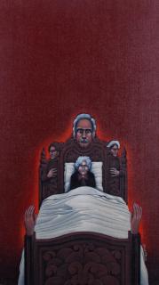 Appraisal: Roger Hane Family Bed Acrylic On Canvas Roger T Hane