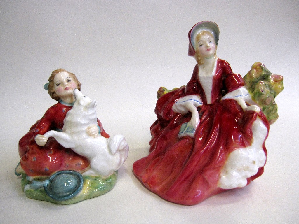 Appraisal: Two Royal Doulton figures including Home Again HN and Lydia