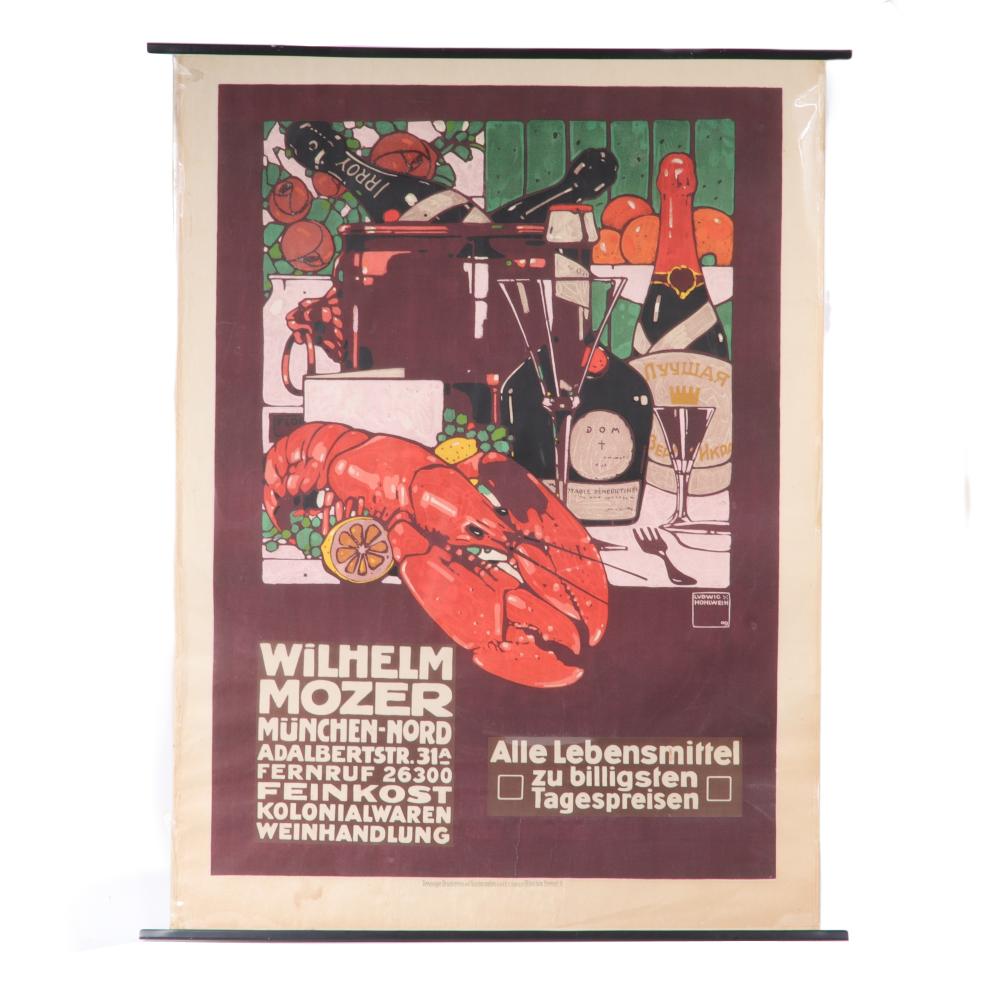 Appraisal: LUDWIG HOHLWEIN GERMAN - ORIGINAL LITHOGRAPH ADVERTISING POSTER FOR THE