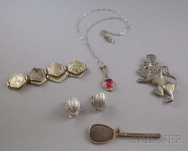 Appraisal: Small Group of Mostly Sterling Silver Jewelry including a gemstone