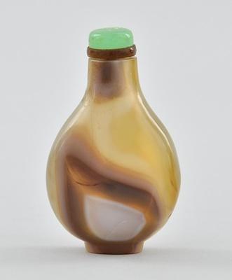 Appraisal: A Mini Agate Snuff Bottle Pear shape with tapering neck