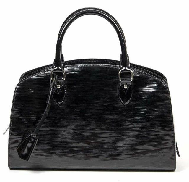 Appraisal: Louis Vuitton Electric Pont-Neuf handbag in black Epi patent leather