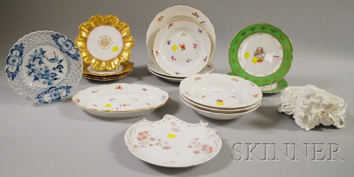 Appraisal: Seventeen Pieces of Assorted Decorated European Porcelain including a pair