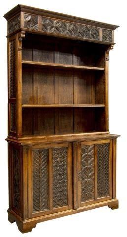 Appraisal: French Gothic Revival bookcase th c the protruding cornice frieze