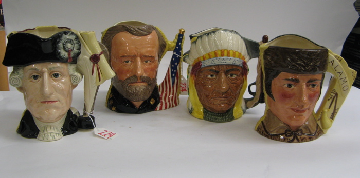 Appraisal: FOUR ROYAL DOULTON LARGE CHARACTER JUGS from The Antagonists' Collection