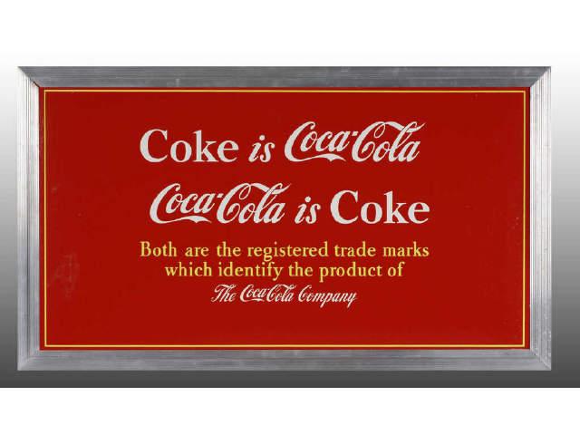 Appraisal: Coca-Cola Cardboard Poster Description Circa s Old original aluminum frame