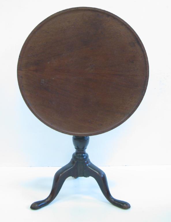 Appraisal: An antique mahogany Pillar Table with dished circular top on